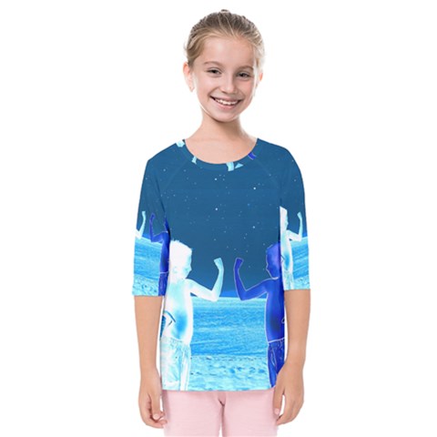 Space Boys  Kids  Quarter Sleeve Raglan Tee by Valentinaart