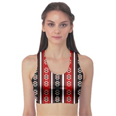 Folklore Pattern Sports Bra by Valentinaart