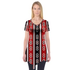 Folklore Pattern Short Sleeve Tunic  by Valentinaart