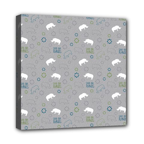 Shave Our Rhinos Animals Monster Mini Canvas 8  X 8  by Mariart