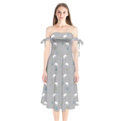 Shave Our Rhinos Animals Monster Shoulder Tie Bardot Midi Dress by Mariart