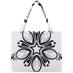 Star Sunflower Flower Floral Black Mini Tote Bag by Mariart