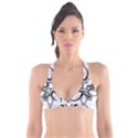 Star Sunflower Flower Floral Black Plunge Bikini Top View1