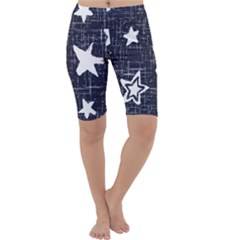 Star Space Line Blue Art Cute Kids Cropped Leggings  by Mariart