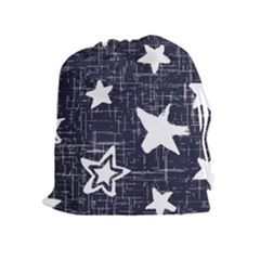 Star Space Line Blue Art Cute Kids Drawstring Pouches (extra Large)