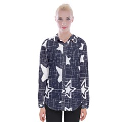 Star Space Line Blue Art Cute Kids Womens Long Sleeve Shirt