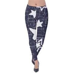 Star Space Line Blue Art Cute Kids Velvet Leggings by Mariart