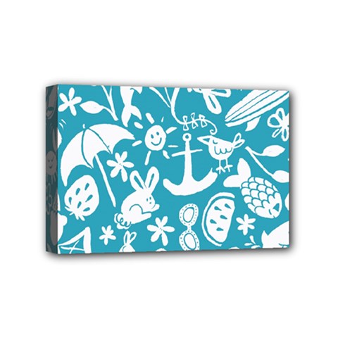 Summer Icons Toss Pattern Mini Canvas 6  X 4  by Mariart