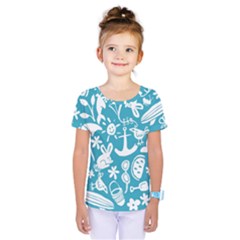 Summer Icons Toss Pattern Kids  One Piece Tee