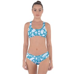 Summer Icons Toss Pattern Criss Cross Bikini Set by Mariart