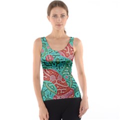 Recursive Coupled Turing Pattern Red Blue Tank Top by Mariart