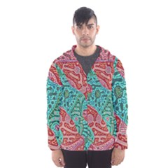 Recursive Coupled Turing Pattern Red Blue Hooded Wind Breaker (men) by Mariart