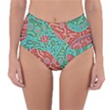 Recursive Coupled Turing Pattern Red Blue Reversible High-Waist Bikini Bottoms View1