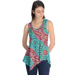 Recursive Coupled Turing Pattern Red Blue Sleeveless Tunic by Mariart