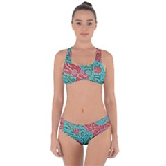 Recursive Coupled Turing Pattern Red Blue Criss Cross Bikini Set by Mariart