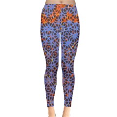 Silk Screen Sound Frequencies Net Blue Leggings 