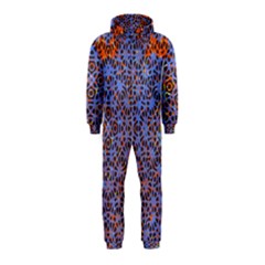 Silk Screen Sound Frequencies Net Blue Hooded Jumpsuit (kids) by Mariart