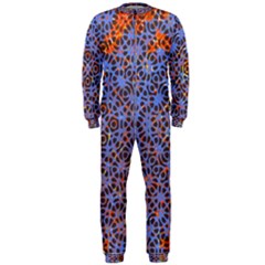 Silk Screen Sound Frequencies Net Blue Onepiece Jumpsuit (men)  by Mariart