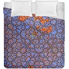 Silk Screen Sound Frequencies Net Blue Duvet Cover Double Side (King Size)