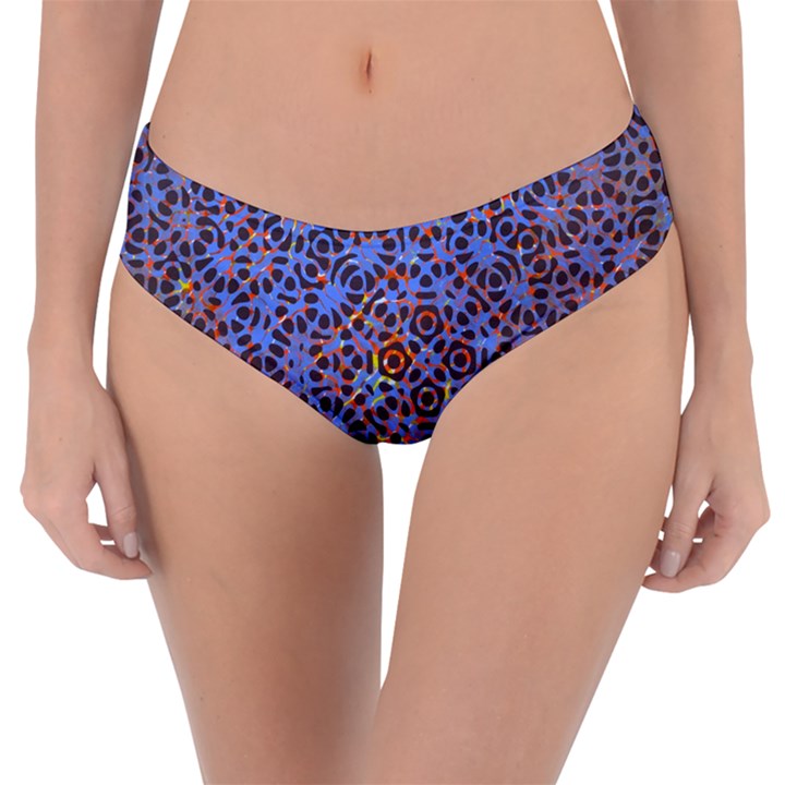 Silk Screen Sound Frequencies Net Blue Reversible Classic Bikini Bottoms