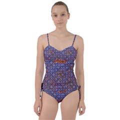 Silk Screen Sound Frequencies Net Blue Sweetheart Tankini Set by Mariart