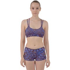 Silk Screen Sound Frequencies Net Blue Women s Sports Set