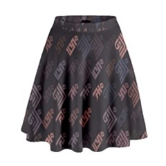 These Letter Ancient Tibetan Kingdom Zhang Zhung Ram Yam Kham Srum Art Sign High Waist Skirt by Mariart