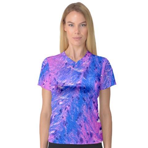 The Luxol Fast Blue Myelin Stain V-neck Sport Mesh Tee by Mariart