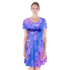 The Luxol Fast Blue Myelin Stain Short Sleeve V-neck Flare Dress by Mariart