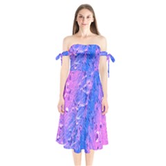 The Luxol Fast Blue Myelin Stain Shoulder Tie Bardot Midi Dress by Mariart