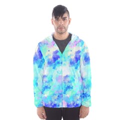 Transparent Colorful Rainbow Blue Paint Sky Hooded Wind Breaker (men)