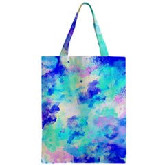 Transparent Colorful Rainbow Blue Paint Sky Zipper Classic Tote Bag