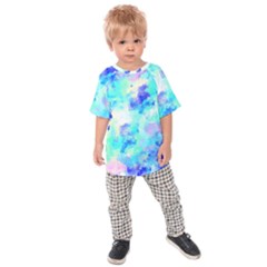 Transparent Colorful Rainbow Blue Paint Sky Kids Raglan Tee