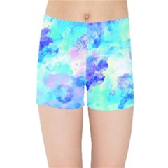 Transparent Colorful Rainbow Blue Paint Sky Kids Sports Shorts