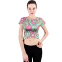 Donuts pattern Crew Neck Crop Top View1