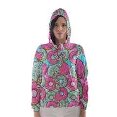 Donuts pattern Hooded Wind Breaker (Women)