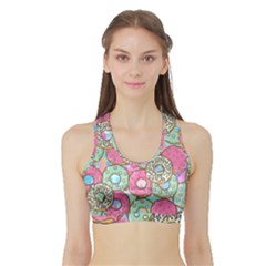 Donuts pattern Sports Bra with Border