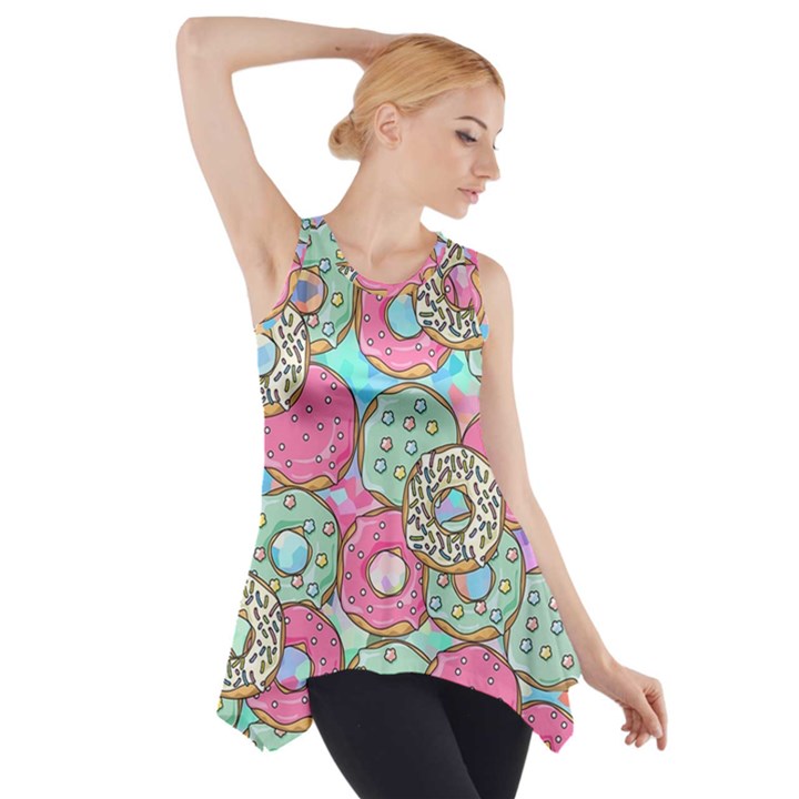 Donuts pattern Side Drop Tank Tunic