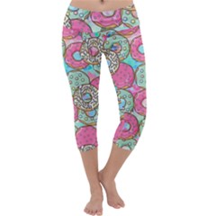 Donuts Pattern Capri Yoga Leggings