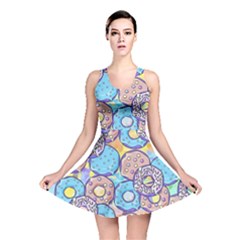 Donuts Pattern Reversible Skater Dress by ValentinaDesign