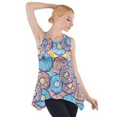 Donuts Pattern Side Drop Tank Tunic by ValentinaDesign