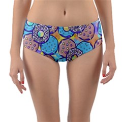 Donuts Pattern Reversible Mid-waist Bikini Bottoms