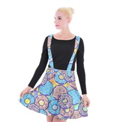 Donuts Pattern Suspender Skater Skirt