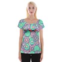 Donuts pattern Cap Sleeve Tops View1