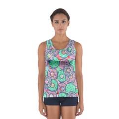 Donuts Pattern Sport Tank Top  by ValentinaDesign