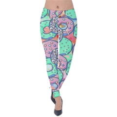 Donuts Pattern Velvet Leggings