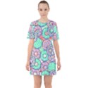 Donuts pattern Sixties Short Sleeve Mini Dress View1