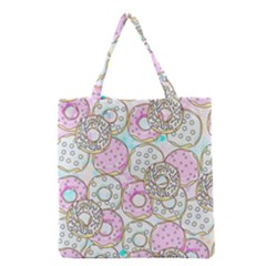 Donuts Pattern Grocery Tote Bag by ValentinaDesign