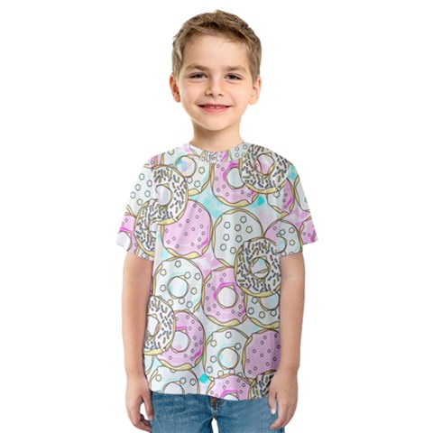 Donuts Pattern Kids  Sport Mesh Tee by ValentinaDesign