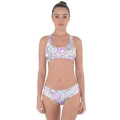 Donuts Pattern Criss Cross Bikini Set